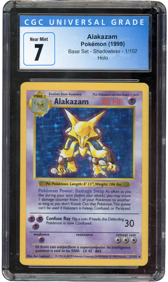 CGC 7 Alakazam Base Set Holo