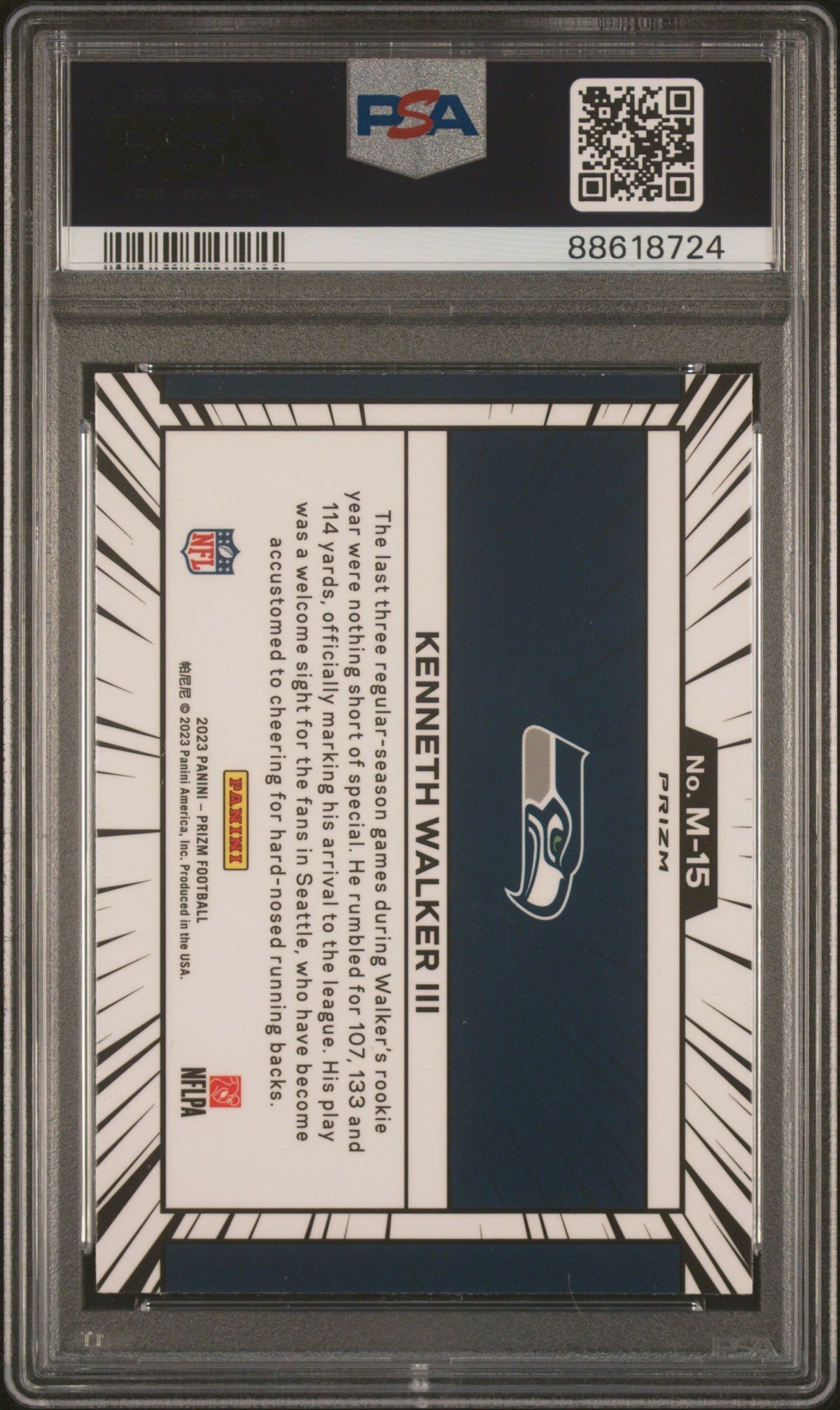 2023 Panini Prizm Manga Kenneth Walker Iii #M-15 PSA 9