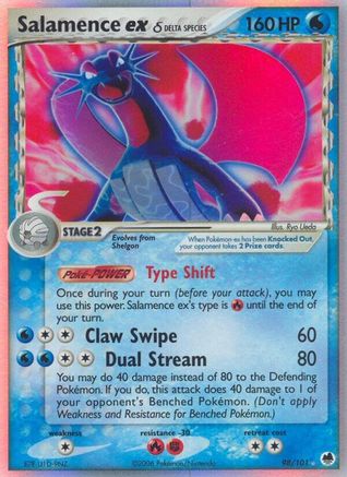 Salamence Ex (Delta Species) (98/101) - Dragon Frontiers Holofoil