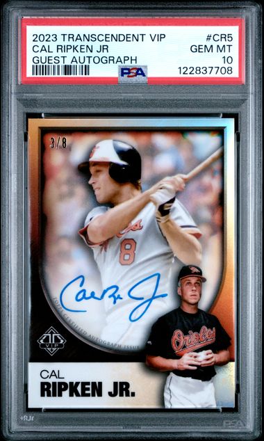Cal Ripken Jr. 2023 Topps Transcendent Collection Vip Auto #'D 3/8 PSA 10