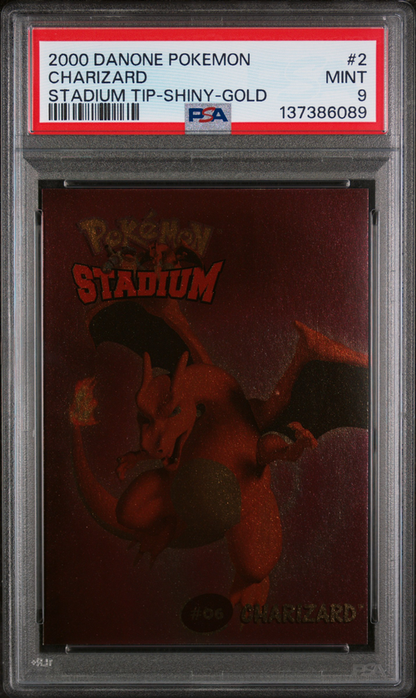 PSA 9 Charizard Stadium Tip-Shiny-Gold