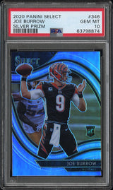 2020 Panini Select #346 Joe Burrow Silver Prizm PSA 106004593246