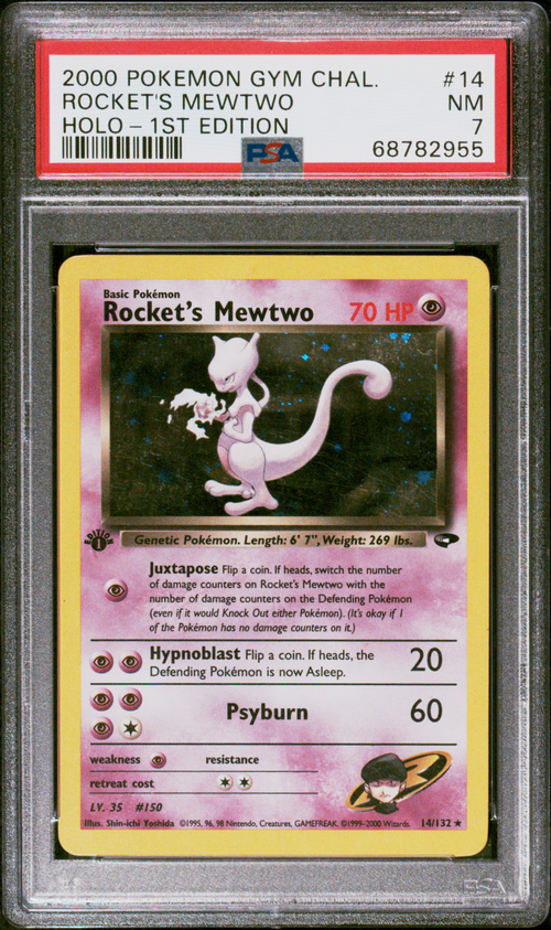 PSA 7 Rocket's Mewtwo Holo-1St Edition