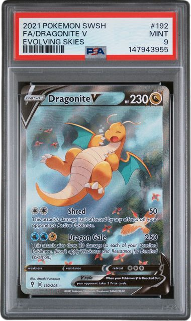 PSA 9 Fa/Dragonite V Evolving Skies