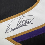 Framed Autographed/Signed Derrick Henry 35x39 Baltimore Black Football Jersey JSA COA