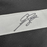 Framed Autographed/Signed Geno Smith 35x39 Oakland Black Football Jersey Beckett BAS COA