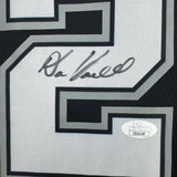 Framed Autographed/Signed Devin Vassell 35x39 San Antonio Black Basketball Jersey JSA COA