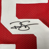 Framed Autographed/Signed Ralph Sampson 35x39 Houston Red Basketball Jersey JSA COA