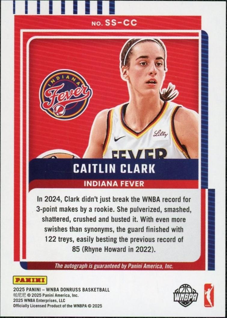 2025 Donruss Ss-Cc Caitlin Clark Signature Series Blue 18/25
