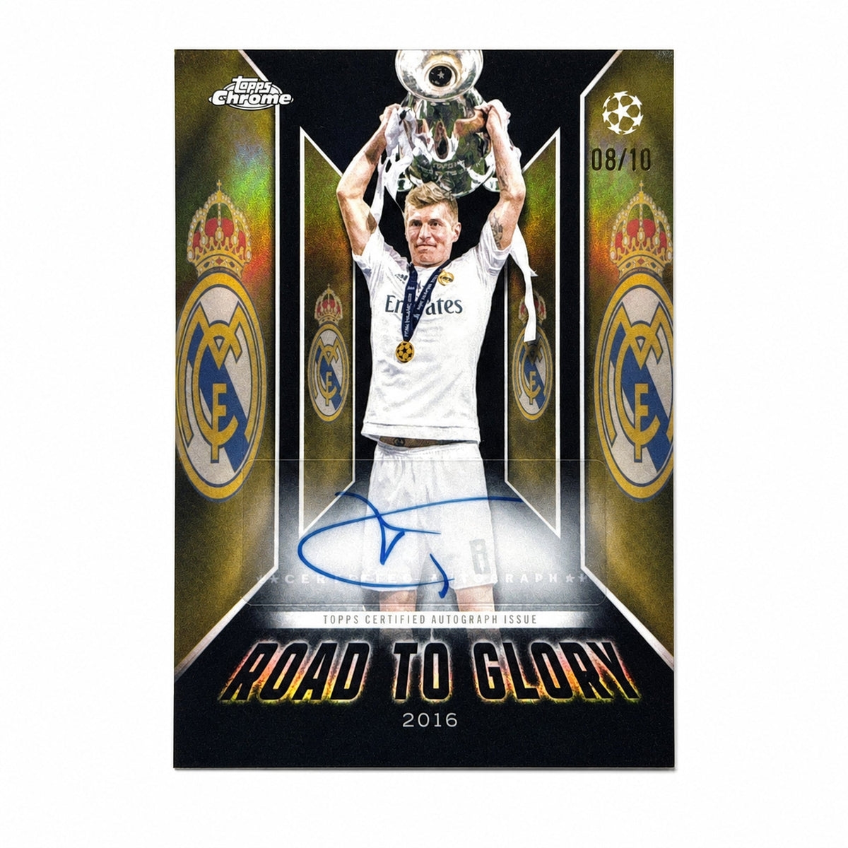 2025 Topps Chrome Uefa Cc Toni Kroos Road To Glory Auto Black Refractor /10