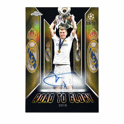 2025 Topps Chrome Uefa Cc Toni Kroos Road To Glory Auto Black Refractor /10