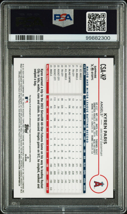 2024 Topps Chrome Sapphire Red Kyren Paris #Csa-Kp Rc Auto /5 PSA 10