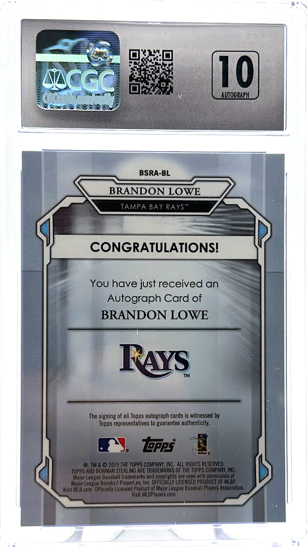 2019 Bowman Sterling - Brandon Lowe Bsra-Bl - Blue Refractor /25 - CGC 9.5 /10