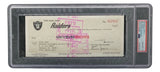 Al Davis Signed Oakland Raiders  Bank Check #12912 PSA/DNA Gem MT 10