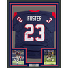 Framed Autographed/Signed Arian Foster 35x39 Houston Blue Football Jersey Beckett BAS COA
