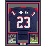 Framed Autographed/Signed Arian Foster 35x39 Houston Blue Football Jersey Beckett BAS COA