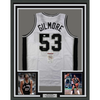 Framed Autographed/Signed Artis Gilmore HOF 11 35x39 San Antonio White Basketball Jersey JSA COA