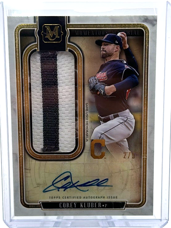 2018 Topps Museum Collection Baseball - Corey Kluber Jpa-Ckl - Momentous Material Jumbo Patch Autograph /5