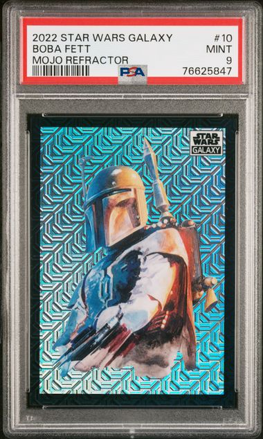 Boba Fett 2022 Topps Chrome Galaxy Mojo Refractor #'D 12/50 PSA 9