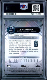 Graded 2022 Bowman Sterling Cal Raleigh #BSR4 /150 Mini Diamond Refractor Rookie RC Baseball Card PSA 10 Gem Mint
