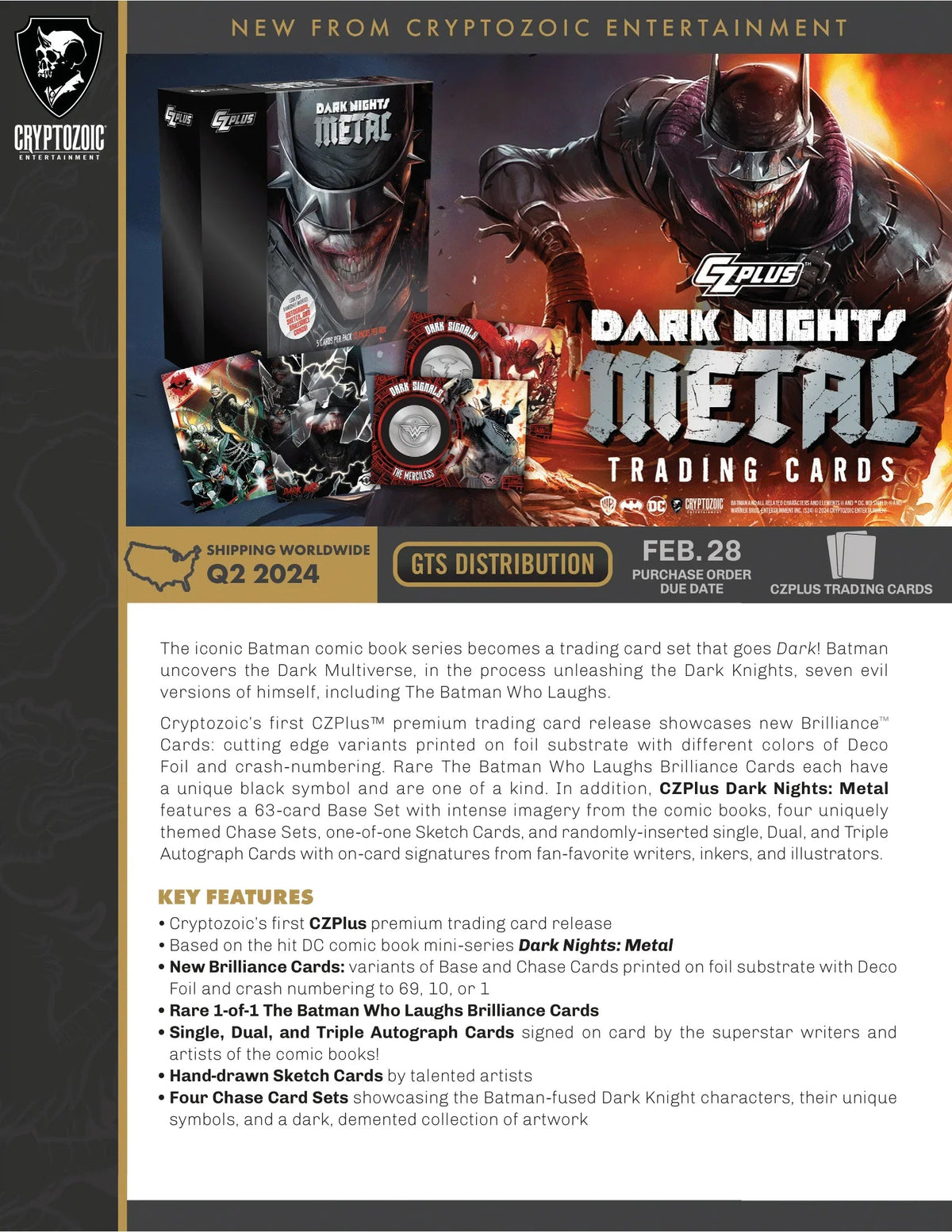 Cryptozoic Entertainment - 2024 Czplus Dark Nights Metal Trading Cards