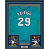 Framed Facsimile Autographed Cal Raleigh 35x39 Seattle Teal Reprint Laser Auto Baseball Jersey