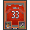 Framed Autographed/Signed Charles Tillman 35x39 Peanut Chicago Orange Football Jersey Beckett BAS COA