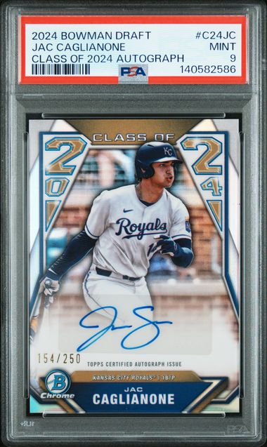 Jac Caglianone 2024 Bowman Draft Class Of 2024 Autograph #'D 154/250 PSA 9