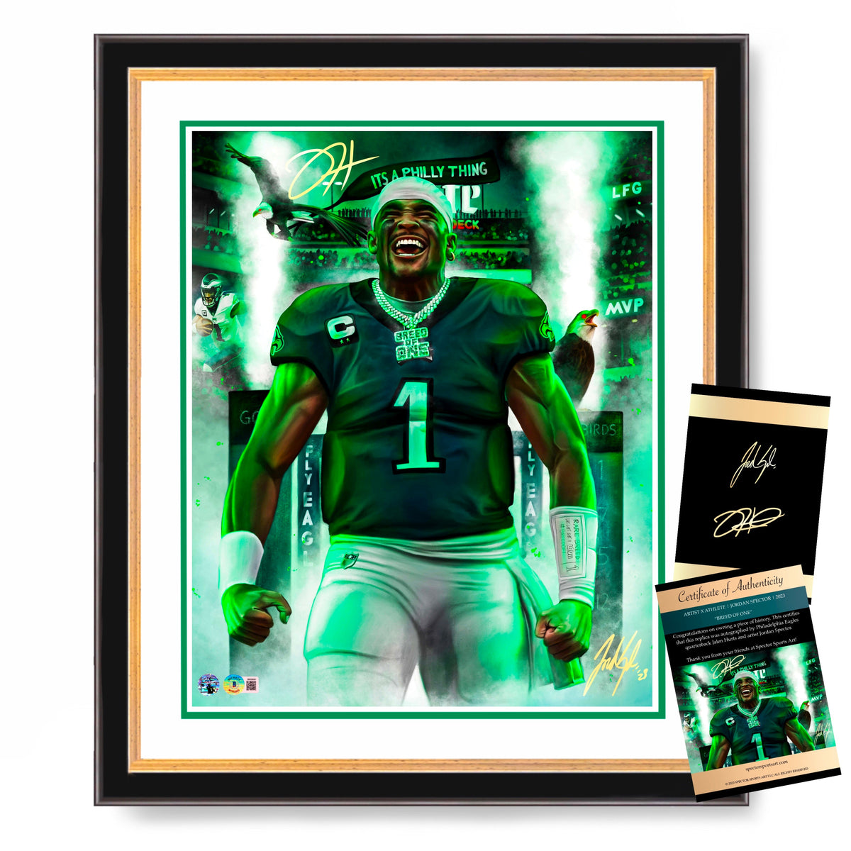 Jalen Hurts “Breed Of One” Artist X Athlete Dual Autograph