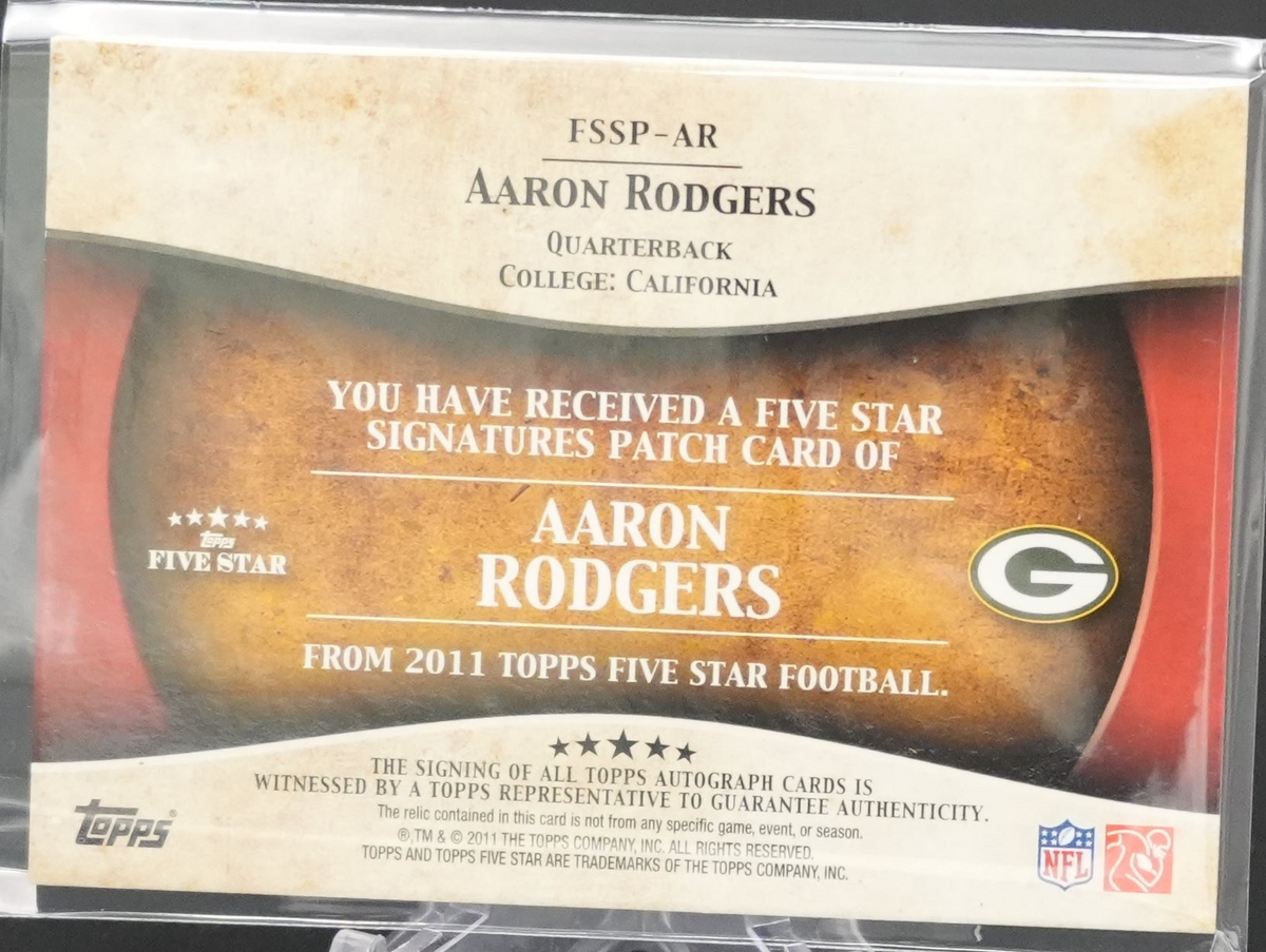 2011 Five Star Football - Aaron Rodgers Fssp-Ar - Autograph Patch /70