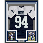 Framed Autographed/Signed Demarcus Ware 35x39 Dallas Thanksgiving Day Football Jersey Beckett BAS COA