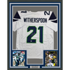 Framed Autographed/Signed Devon Witherspoon 35x39 Seattle White Football Jersey JSA COA