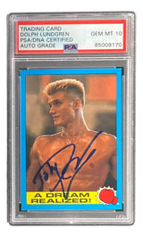 Dolph Lundgren Signed Ivan Drago 1985 Topps #40 Trading Card PSA/DNA Gem MT 10