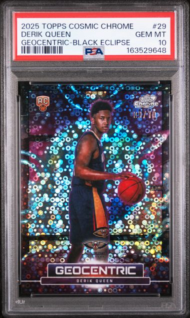 Derik Queen 2025 Topps Cosmic Chrome Geocentric Black Eclipse #'D 09/10 PSA 10