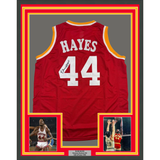 Framed Autographed/Signed Elvin Hayes 35x39 Houston Red Basketball Jersey JSA COA