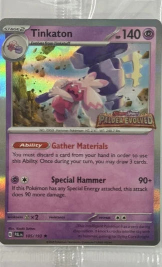 Spanish Tinkaton (105/193) Evoluciones En Paldea Sealed Promo