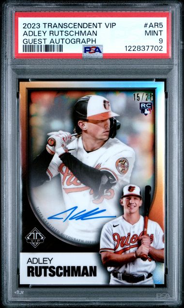 Adley Rutschman 2023 Topps Transcendent Collection Vip Auto #'D 15/25 PSA 9