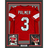 Framed Facsimile Autographed Carson Palmer 35x39 Arizona Red Reprint Laser Auto Football Jersey