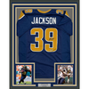Framed Facsimile Autographed Steven Jackson 35x39 St. Louis Navy Blue Reprint Laser Auto Football Jersey
