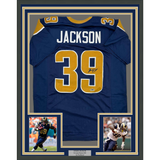 Framed Facsimile Autographed Steven Jackson 35x39 St. Louis Navy Blue Reprint Laser Auto Football Jersey