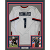Framed Facsimile Autographed Tim Howard 35x39 United States USA White World Cup Reprint Laser Auto Soccer Jersey