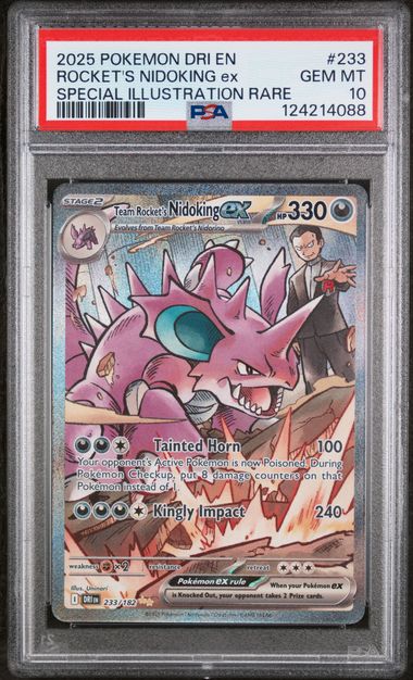 Rocket's Nidoking Ex Pokémon Destined Rivals Illustration Rare #233/182 PSA 10