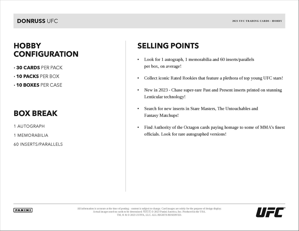 2023 Panini Donruss UFC Hobby Box