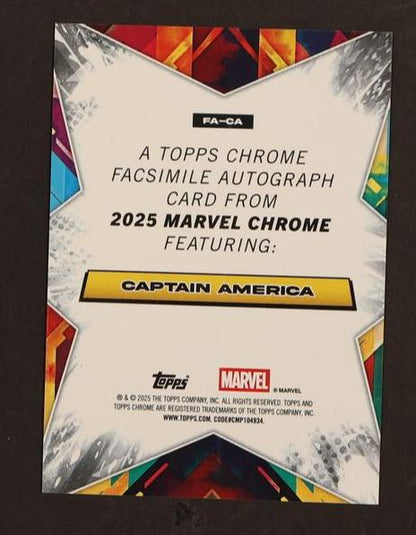 2025 Topps Marvel Chrome Captain America #Fa-Ca Facsimile Auto /50