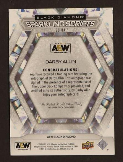 2024 Upper Deck Aew Black Diamond Sparkling Scripts Darby Allin #Ss-Da Auto