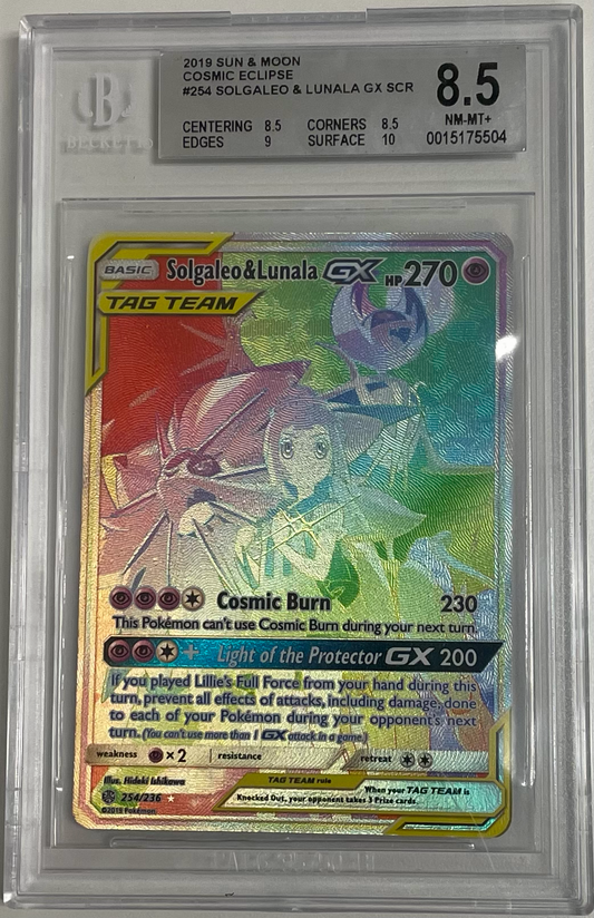 Solgaleo & Lunala 254/236 Cosmic Eclipse - 2019 Pokemon - BGS 8.5