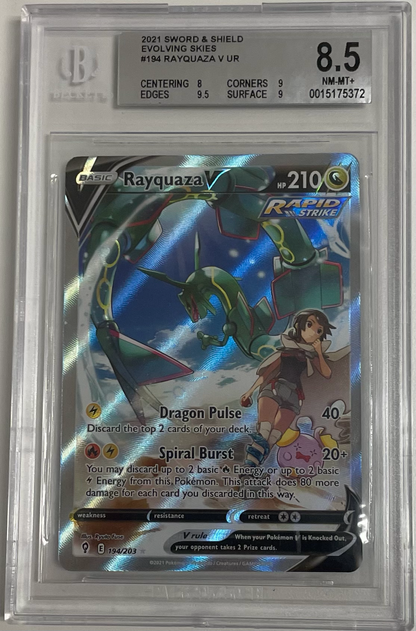 Rayquaza V 194/203 Evolving Skies - 2021 Pokemon - BGS 8.5