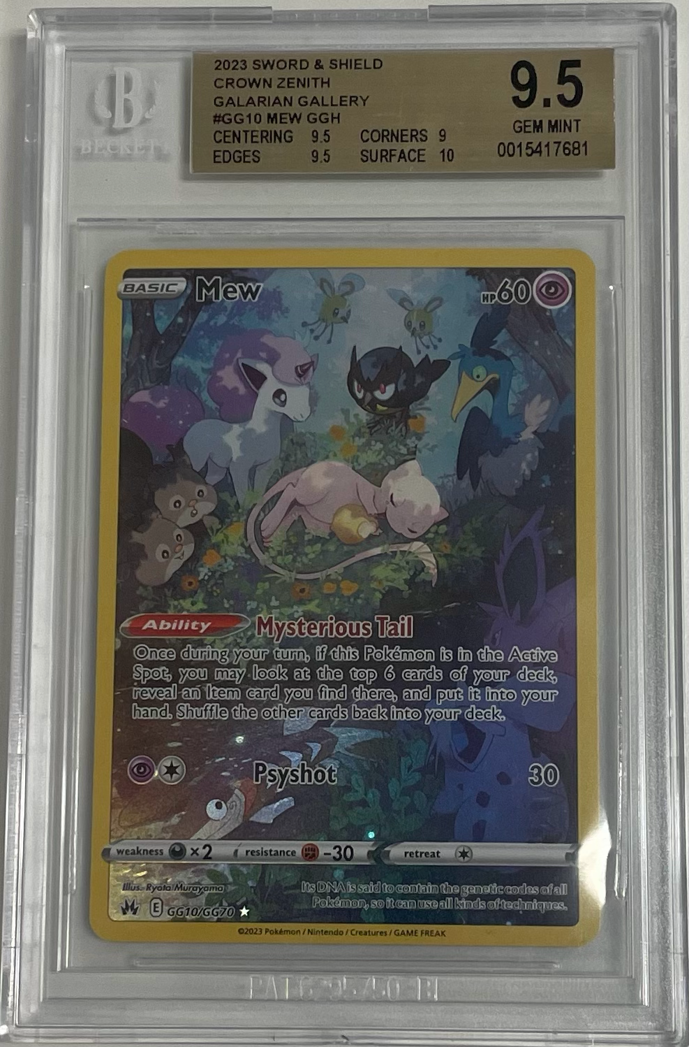 Mew Gg10/Gg70 - Sword & Shield: Crown Zenith - 2023 Pokemon - BGS 9.5