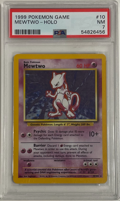 Mewtwo Holo 10/102 - Base Set - 1999 Pokemon - PSA 7