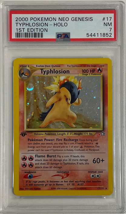 2000 Pokemon Typhlosion 17/111 - Holo - 1St Edition - Neo Genesis - PSA 7